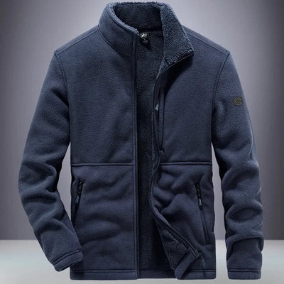 Men's Winter Zip Jacket with Quilted Lining and Side Pockets
