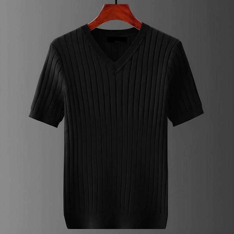 Men’s T-Shirt Ribbed Tailored Fit Vertical Line Design