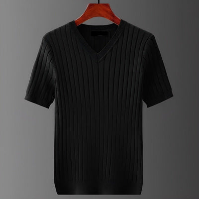 Men’s T-Shirt Ribbed Tailored Fit Vertical Line Design