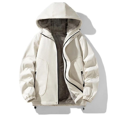 Men's Winter Padded Jacket with Sherpa Lining and Adjustable Waist