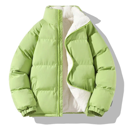 Men's Winter Puffer Jacket with Sherpa-Lined Interior and Lightweight Insulation