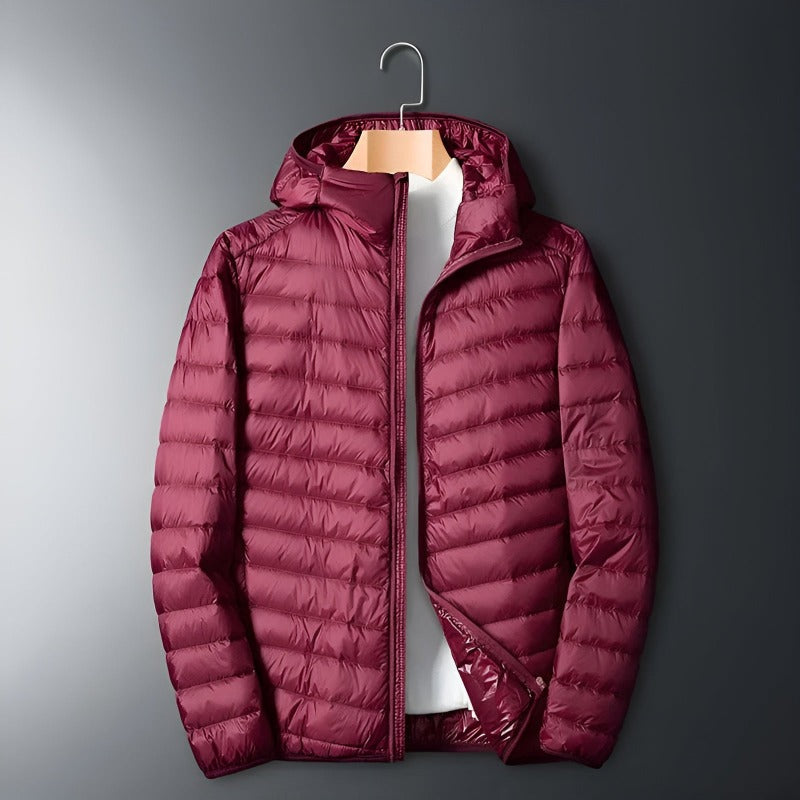 Men's Winter Quilted Puffer Jacket with Insulated Sleeves