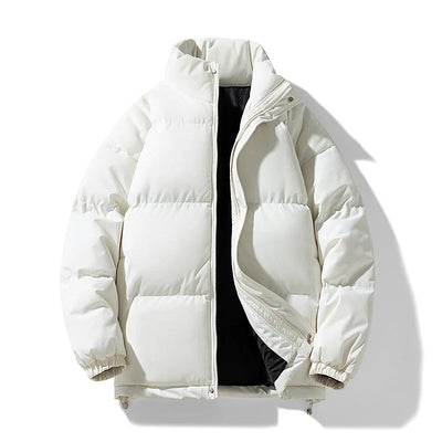 Men's Winter Puffer Jacket with High-Neck Collar and Lightweight Insulation