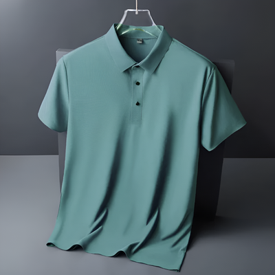 Men’s Polo Shirt Lightweight Silk-Blend With Subtle Shine