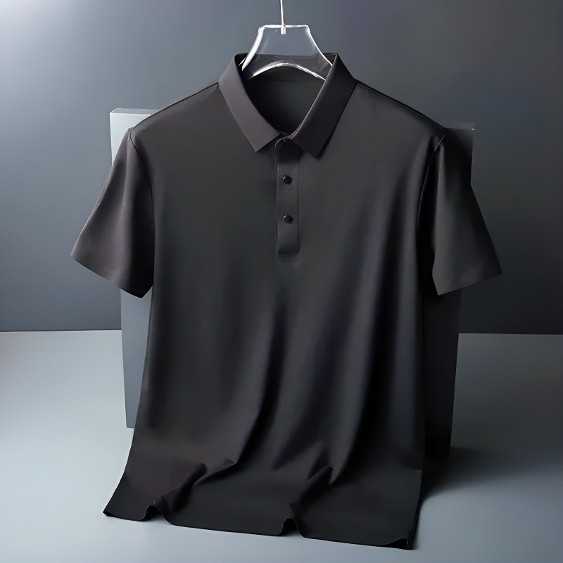 Men’s Polo Shirt Lightweight Silk-Blend With Subtle Shine