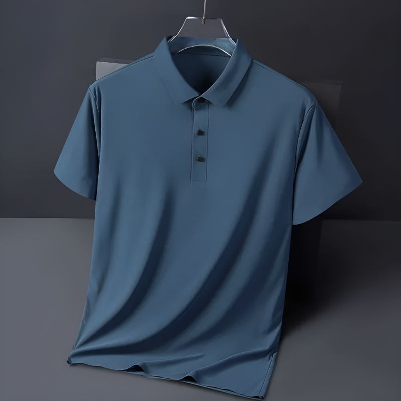 Men’s Polo Shirt Lightweight Silk-Blend With Subtle Shine