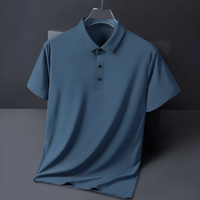 Men’s Polo Shirt Lightweight Silk-Blend With Subtle Shine