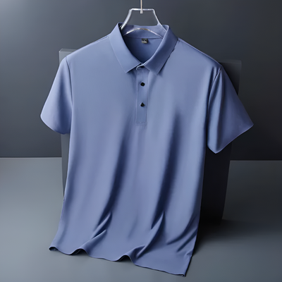 Men’s Polo Shirt Lightweight Silk-Blend With Subtle Shine