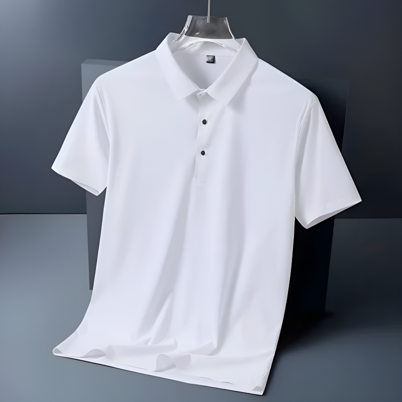 Men’s Polo Shirt Lightweight Silk-Blend With Subtle Shine