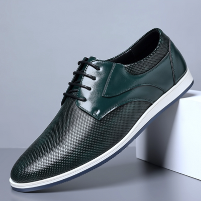 Men's Leather Accent Sneakers with Cushioned Sole