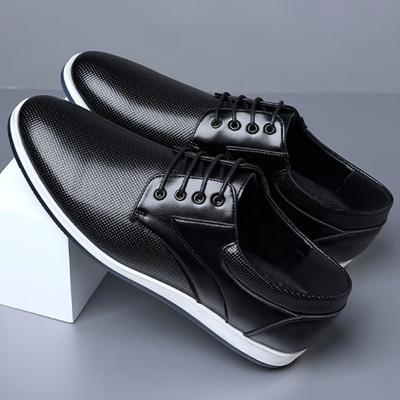 Men's Leather Accent Sneakers with Cushioned Sole