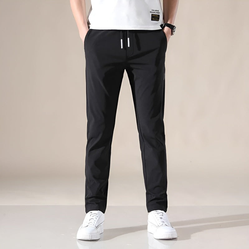 Men Athletic-Fit Stretch Woven Trousers