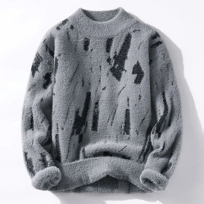 Men's Italian-Motif Cotton-Blend Crewneck Sweater