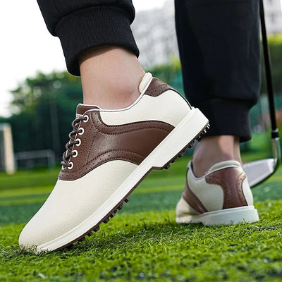 Men's Golf Sneakers with Added EVA Cushioning and Non-Slip Traction Sole