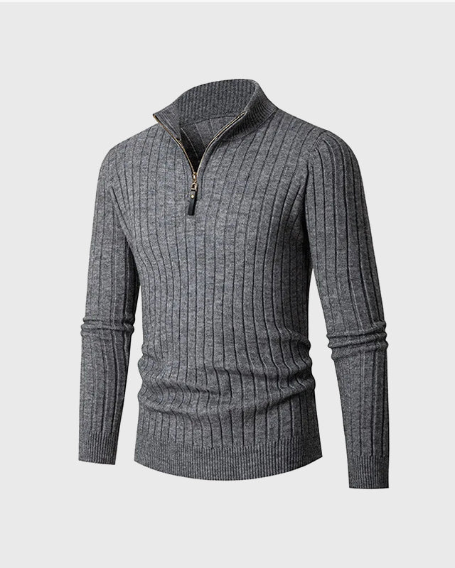 OSLO High Collar Half Zip Sweater