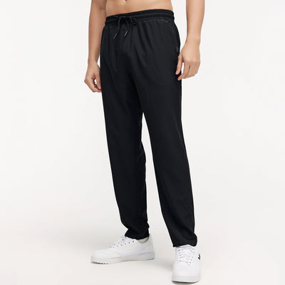 Men Summer Trousers Breathable Straight Leg With Stretch And Mid Waist