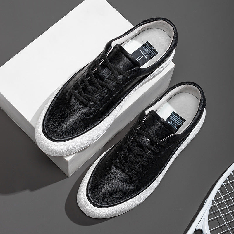Male Spring Low-Top Shoes with Breathable Cloth Upper, Pigskin Lining, and Rubber Sole