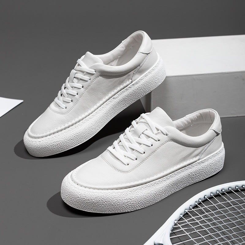 Male Spring Low-Top Shoes with Breathable Cloth Upper, Pigskin Lining, and Rubber Sole