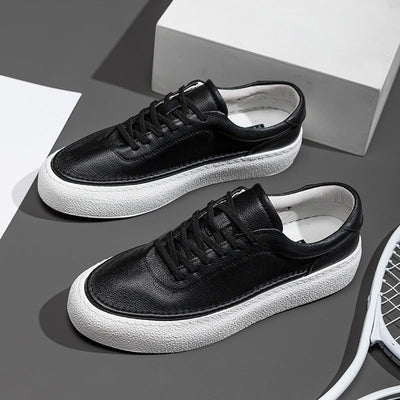 Male Spring Low-Top Shoes with Breathable Cloth Upper, Pigskin Lining, and Rubber Sole