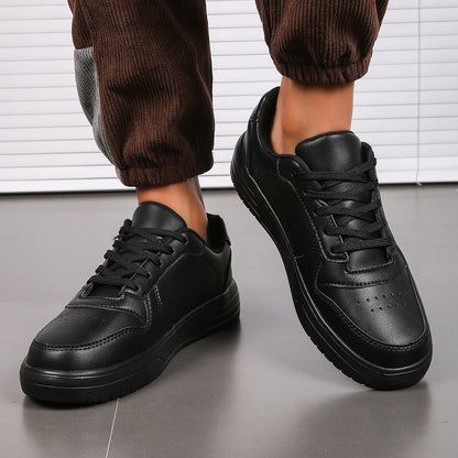Male Spring Sports Shoes Breathable Artificial PU Upper Rubber Sole Lace-Up Closure Low-Top