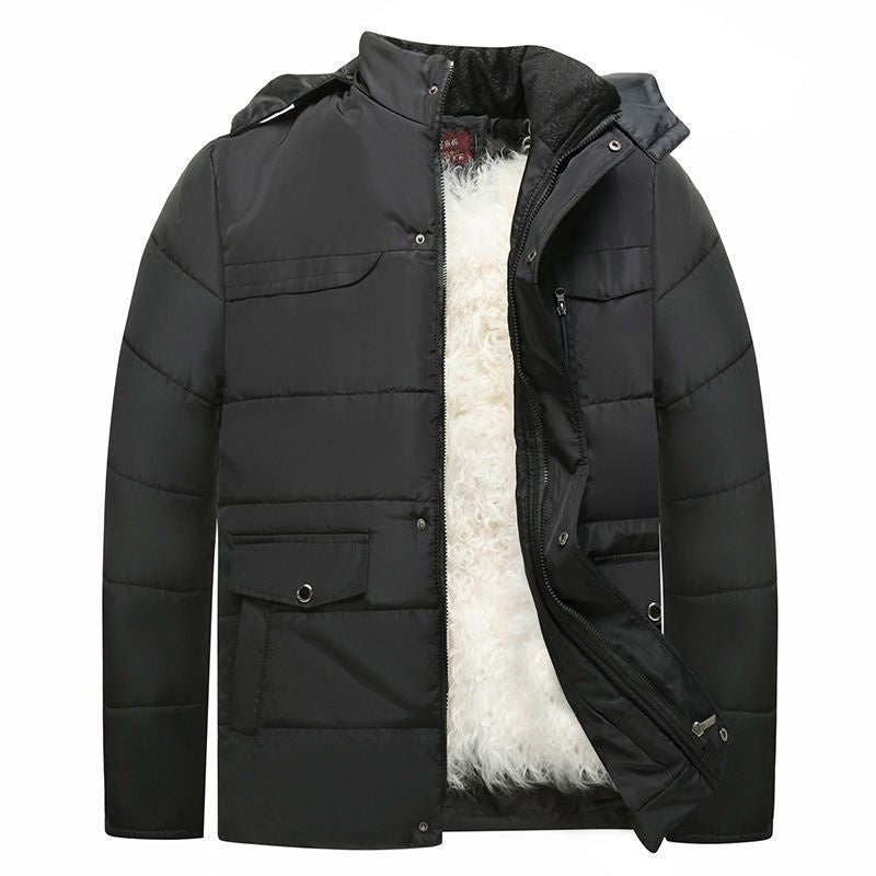 Men Winter Coat Thickened With Inner Lining And Flexible Sleeve Design