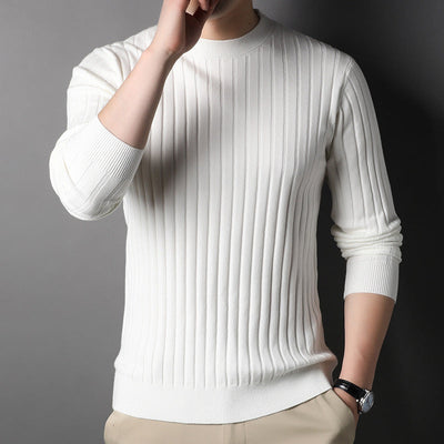 Men Knit Sweater Slim Fit Round Neck With Long Sleeves