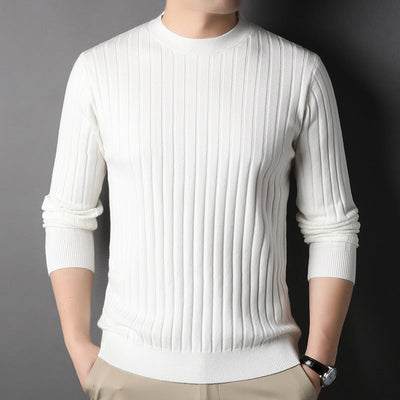 Men Knit Sweater Slim Fit Round Neck With Long Sleeves