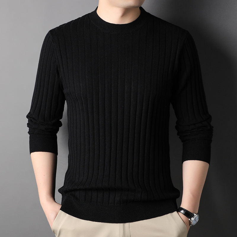 Men Knit Sweater Slim Fit Round Neck With Long Sleeves