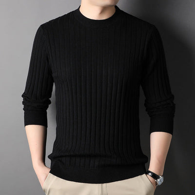Men Knit Sweater Slim Fit Round Neck With Long Sleeves