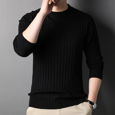 Men Knit Sweater Slim Fit Round Neck With Long Sleeves