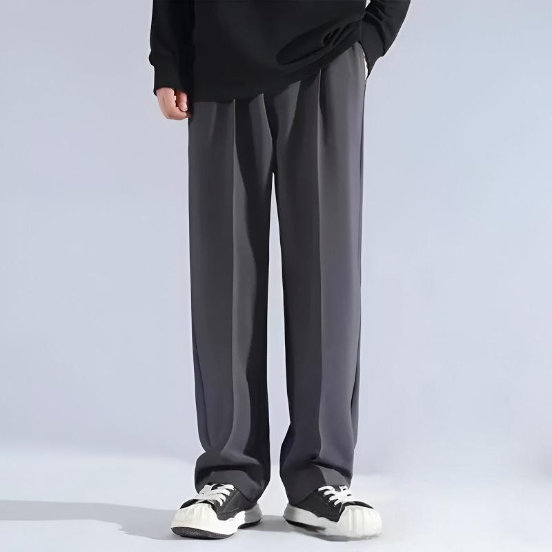 Men's Pleated Trousers with Anti-Fade and Anti-Wrinkle Design