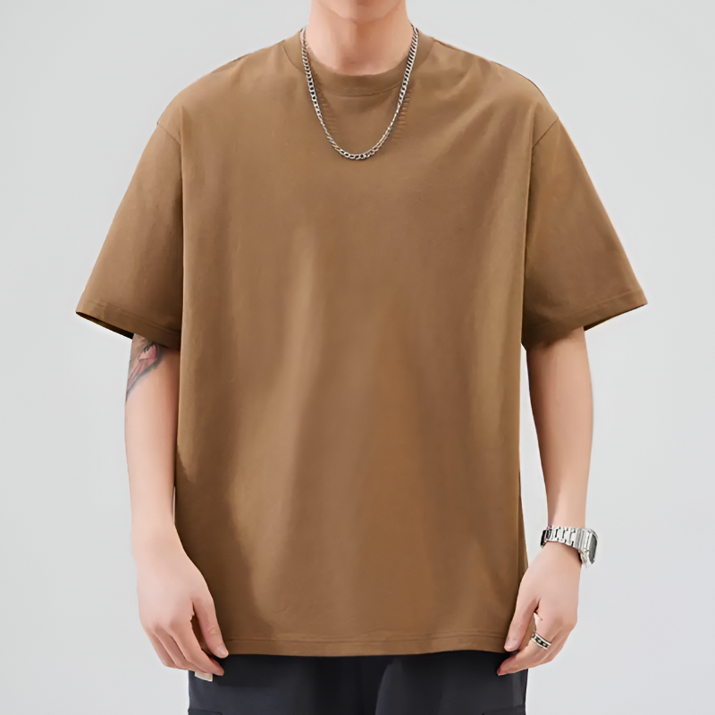 Men’s Oversized Shirt Ultra-Soft Jersey Knit with Dropped Shoulders and Fast-Drying Fabric
