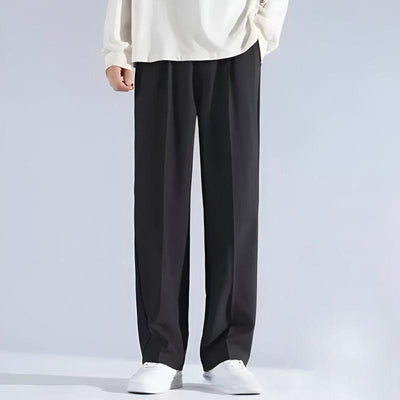 Men's Pleated Trousers with Anti-Fade and Anti-Wrinkle Design