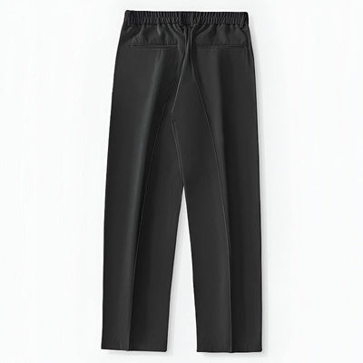 Men Pleated Trousers with Split Ankle Hem in Lightweight Stretch Fabric