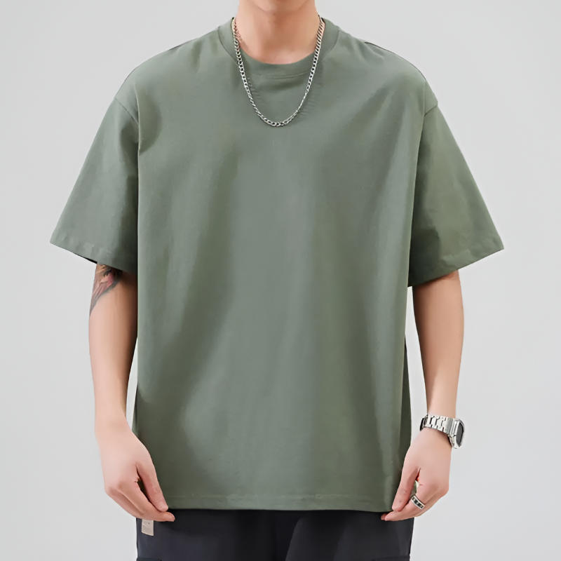 Men’s Oversized Shirt Ultra-Soft Jersey Knit with Dropped Shoulders and Fast-Drying Fabric