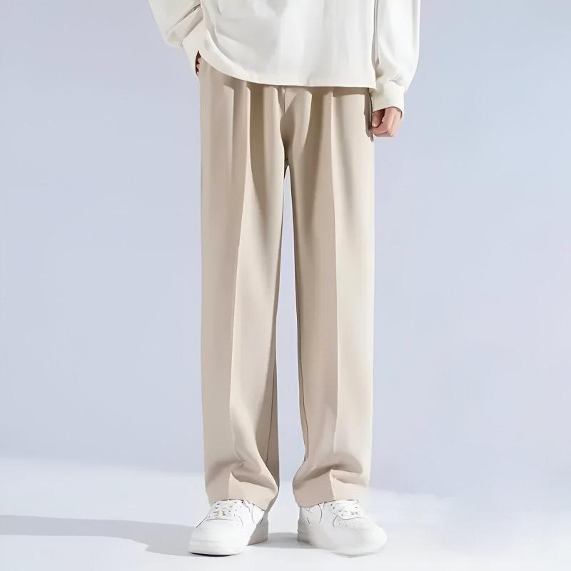 Men's Pleated Trousers with Anti-Fade and Anti-Wrinkle Design