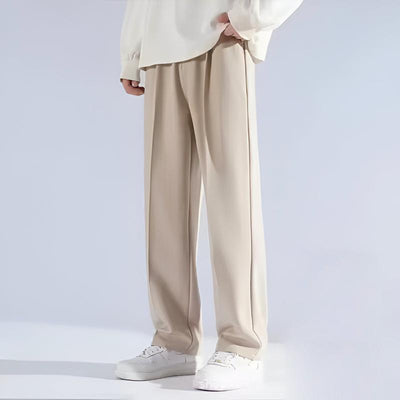 Men's Pleated Trousers with Anti-Fade and Anti-Wrinkle Design