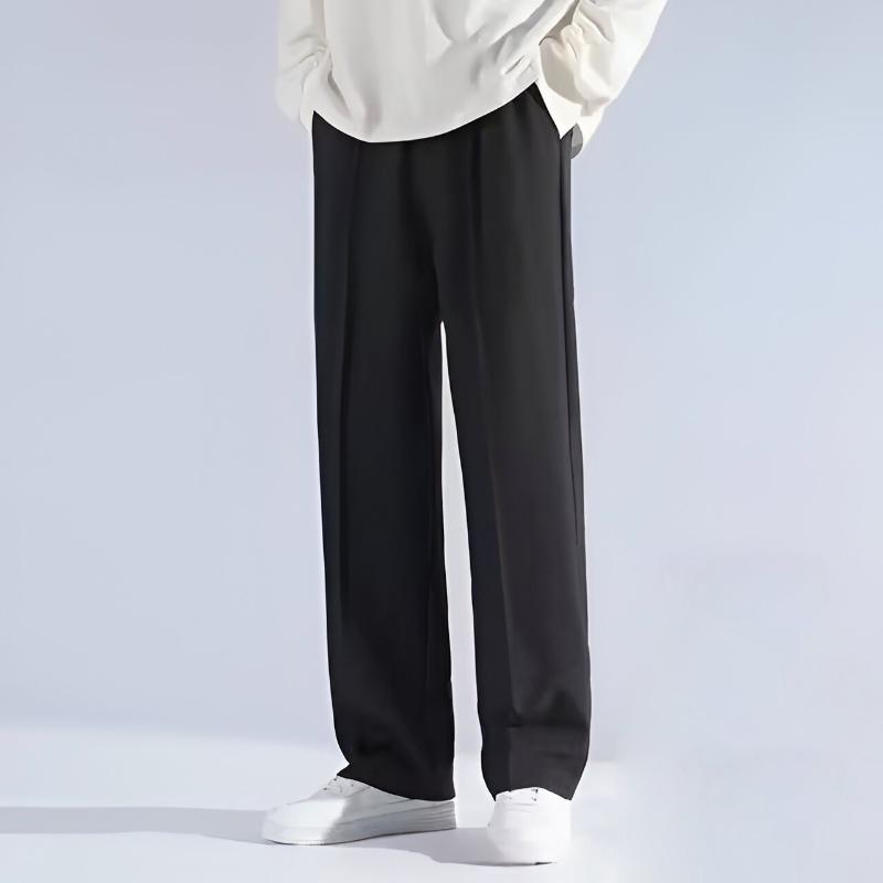 Men's Pleated Trousers with Anti-Fade and Anti-Wrinkle Design