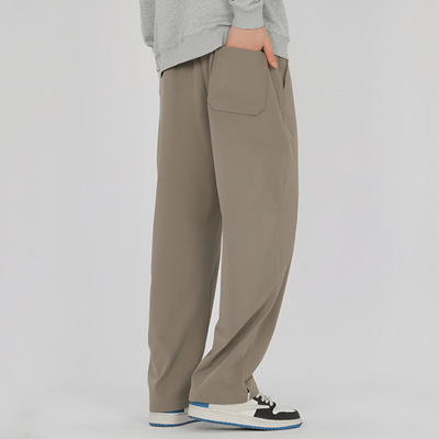 Men Pleated Loose-Fit Pants with Side Pockets and Italian Fabric