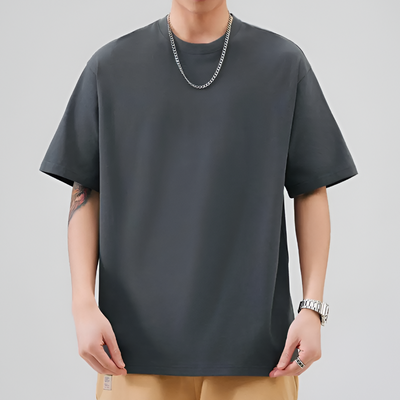 Men’s Oversized Shirt Ultra-Soft Jersey Knit with Dropped Shoulders and Fast-Drying Fabric