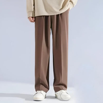 Men's Pleated Trousers with Anti-Fade and Anti-Wrinkle Design