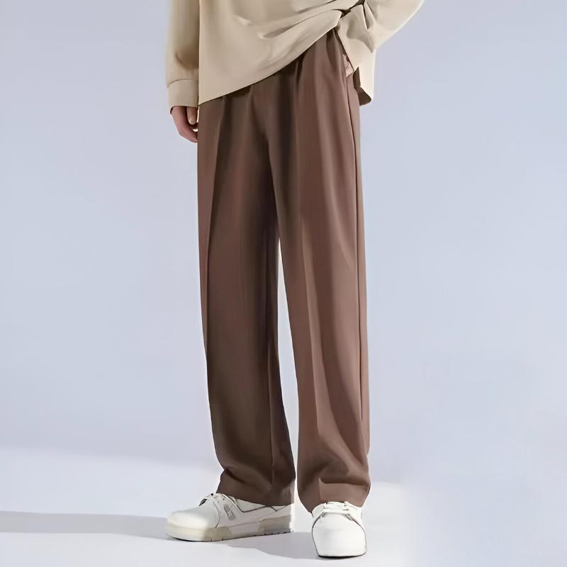 Men's Pleated Trousers with Anti-Fade and Anti-Wrinkle Design