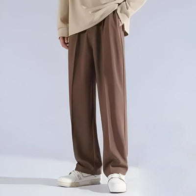 Men's Pleated Trousers with Anti-Fade and Anti-Wrinkle Design