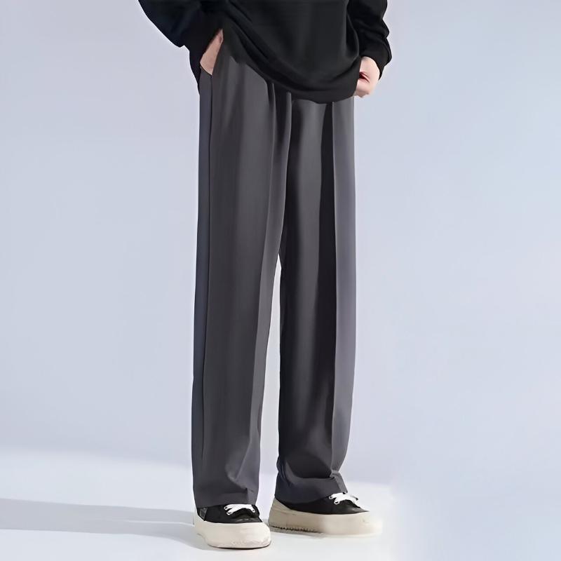 Men's Pleated Trousers with Anti-Fade and Anti-Wrinkle Design
