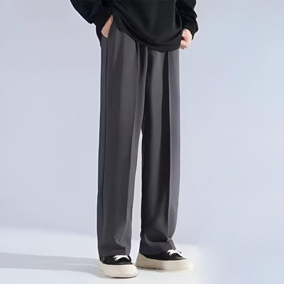 Men's Pleated Trousers with Anti-Fade and Anti-Wrinkle Design