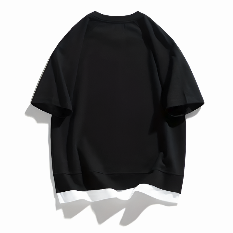 Men’s Oversized T-Shirt Vented Split Hem Short Sleeve Crew Neck